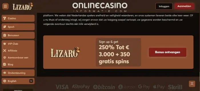 Explore lizaro casino login